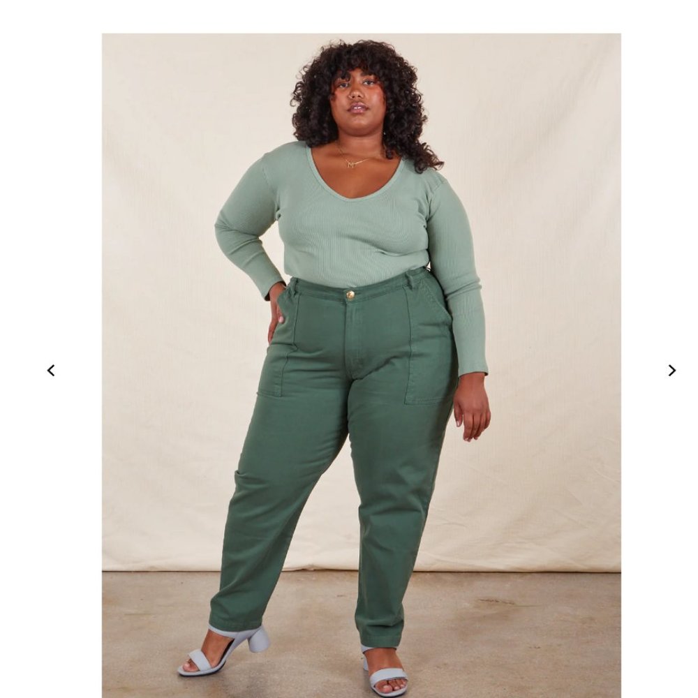 Bid Bud Press Dark Emerald Pencil Pants Sz L